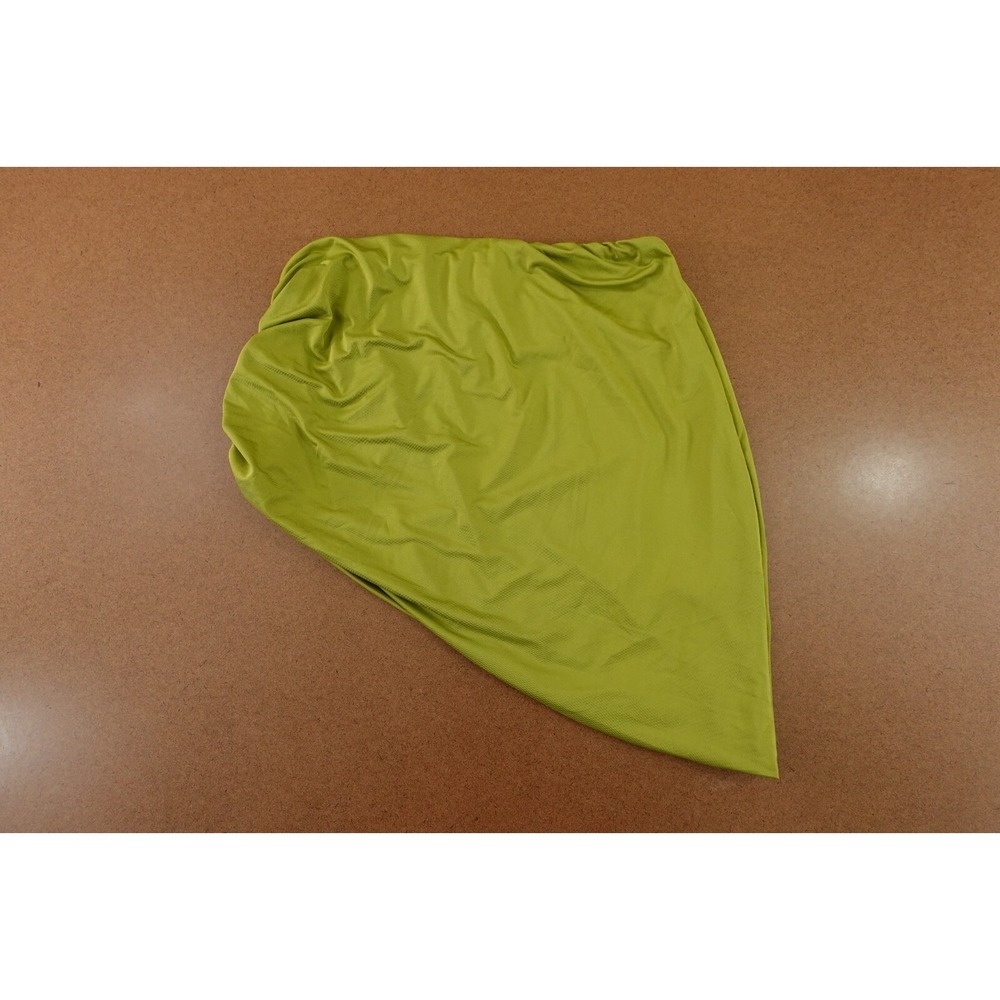 Pretty Little Thing Womens Size 6 Green Slinky Ruched Asymmetric Mini Skirt NWT